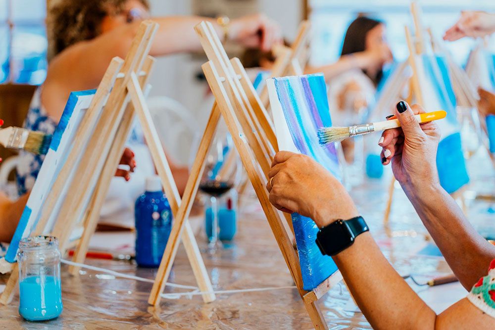People painting together